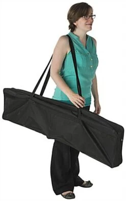 3-Tiered Metal Magazine Floor Stand, 8.5"w, Sign Holder, Carrying Bag - Silver -LuxeDisplay Shop pz4slih.r6 preview