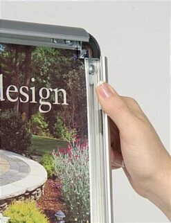 8.5 X 11 Sign Stand, Snap Open, Metal Tray For Literature - Silver 7 8.5 X 11 Sign Stand, Snap Open, Metal Tray For Literature - Silver -LuxeDisplay Shop qcrn8511bp.ra2 preview