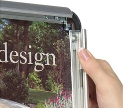 Hand Sanitizer Bottle Stand With 8.5” X 11” Sign Frame, Floor Standing - Silver -LuxeDisplay Shop qcrnd8511hs.ra5 preview