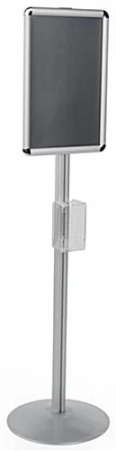 Hand Sanitizer Holder With 11” X 17” Sign Frame, Floor Standing - Silver 5 Hand Sanitizer Holder With 11” X 17” Sign Frame, Floor Standing - Silver - Image 3