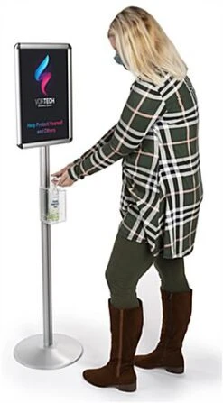 Hand Sanitizer Holder With 11” X 17” Sign Frame, Floor Standing - Silver 18 Hand Sanitizer Holder With 11” X 17” Sign Frame, Floor Standing - Silver -LuxeDisplay Shop qcrndhsan.ra5 preview