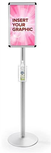 Hand Sanitizer Holder With 11” X 17” Sign Frame, Floor Standing - Silver 11 Hand Sanitizer Holder With 11” X 17” Sign Frame, Floor Standing - Silver - Image 9