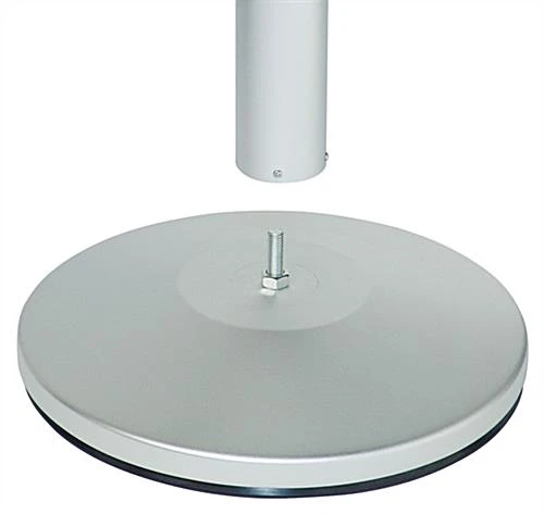 QueuePole.Economy 41.5" Stanchion Post With 6.5' Black Retractable Belt - Silver 5 QueuePole.Economy 41.5" Stanchion Post With 6.5' Black Retractable Belt - Silver - Image 3