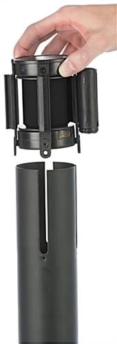 QueuePole.Economy 41.5" Black Stanchion Post W/ Retractable Belt - 1 Color Printing 11 QueuePole.Economy 41.5" Black Stanchion Post W/ Retractable Belt - 1 Color Printing - Image 9