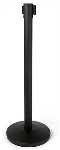 QueuePole.Economy 41.5" Black Stanchion Post, Gray Belt - 1 Color Printing 5 QueuePole.Economy 41.5" Black Stanchion Post, Gray Belt - 1 Color Printing - Image 3