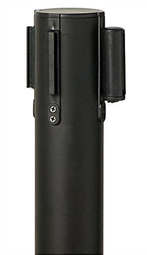 QueuePole.Economy 41.5" Black Stanchion Post, Gray Belt - 1 Color Printing 8 QueuePole.Economy 41.5" Black Stanchion Post, Gray Belt - 1 Color Printing - Image 6