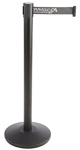 QueuePole.Economy 41.5" Black Stanchion Post, Gray Belt - 1 Color Printing 3 QueuePole.Economy 41.5" Black Stanchion Post, Gray Belt - 1 Color Printing