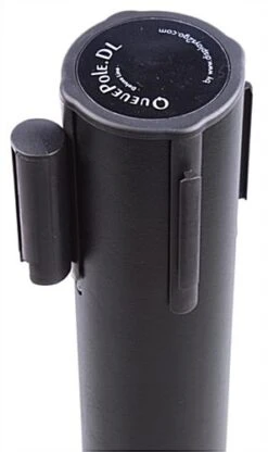 QueuePole 40" Stanchion Post With 9.5' Black Retractable Belt - Black -LuxeDisplay Shop rccdblkbk.ra3 preview