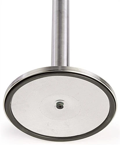 QueuePole 40" Stanchion Post With 9.5' Black Retractable Belt - Silver 6 QueuePole 40" Stanchion Post With 9.5' Black Retractable Belt - Silver - Image 4