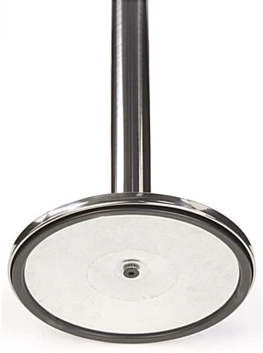 QueuePole.Deluxe Round 40" Stanchion Post With 9.5' Black Retractable Belt - Chrome 6 QueuePole.Deluxe Round 40" Stanchion Post With 9.5' Black Retractable Belt - Chrome - Image 4