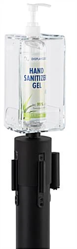 Stanchion Hand Sanitizer Topper, Height Adjustable Pump Dispenser - Clear