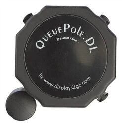 QueuePole Octagonal 40.25" Black Stanchion Post W/ 9.5' Blue Retractable Belt -LuxeDisplay Shop rccoctbkbl.ra2 preview