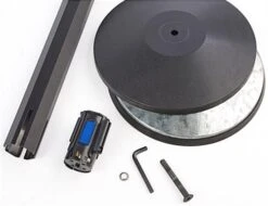 QueuePole Octagonal 40.25" Black Stanchion Post W/ 9.5' Blue Retractable Belt -LuxeDisplay Shop rccoctbkbl.ra4 preview