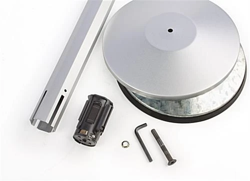 QueuePole Octagonal 40.25" Silver Stanchion Post W/ 9.5' Black Retracting Belt 4 QueuePole Octagonal 40.25" Silver Stanchion Post W/ 9.5' Black Retracting Belt - Image 2