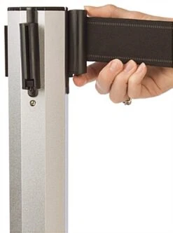 QueuePole Octagonal 40.25" Silver Stanchion Post W/ 9.5' Black Retracting Belt 10 QueuePole Octagonal 40.25" Silver Stanchion Post W/ 9.5' Black Retracting Belt -LuxeDisplay Shop rccoctsvbk.ra3 preview