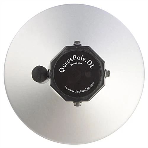 QueuePole Octagonal 40.25" Silver Stanchion Post W/ 9.5' Black Retracting Belt 7 QueuePole Octagonal 40.25" Silver Stanchion Post W/ 9.5' Black Retracting Belt - Image 5