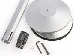 QueuePole Octagonal 40.25" Silver Stanchion Post W/ 9.5' Gray Retracting Belt -LuxeDisplay Shop rccoctsvgr.ra4 preview