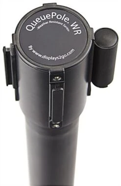 QueuePole.Economy 41.5" Black Outdoor Stanchion Post With 6.5' Black Retractable Belt -LuxeDisplay Shop rccodebk.ra4 preview