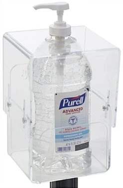 QueuePole.Economy 2 Stanchion Posts W/ Black Belt, Wipe Dispenser Topper - Black -LuxeDisplay Shop rccplstwipe.ra3 preview