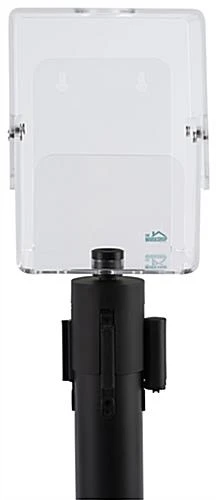 Stanchion Hand Sanitizer Topper, Height Adjustable Wipe Dispenser - Clear 6 Stanchion Hand Sanitizer Topper, Height Adjustable Wipe Dispenser - Clear - Image 4