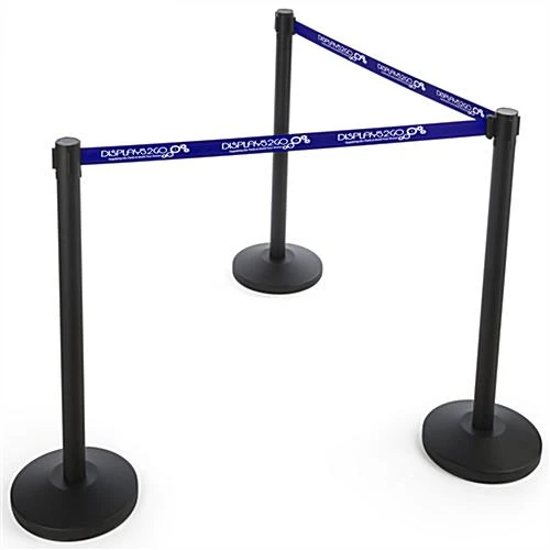 QueuePole.Economy 6.5' Stanchion Belt W/ 1 Color Custom Silkscreen Printing - Blue 6 QueuePole.Economy 6.5' Stanchion Belt W/ 1 Color Custom Silkscreen Printing - Blue - Image 4