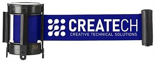 QueuePole.Economy 6.5' Stanchion Belt W/ 1 Color Custom Silkscreen Printing - Blue 3 QueuePole.Economy 6.5' Stanchion Belt W/ 1 Color Custom Silkscreen Printing - Blue