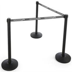QueuePole.Economy 6.5' Stanchion Belt W/ 1 Color Custom Silkscreen Printing - Gray -LuxeDisplay Shop rccrb1cgy.ra3 preview