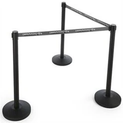 QueuePole.Economy 6.5' Stanchion Belt W/ 3 Color Custom Silkscreen Printing - Gray -LuxeDisplay Shop rccrb3cgy.ra3 preview