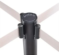 QueuePole.Economy 41.5" Black Stanchion Post With 6.5' Gray Retractable Belt -LuxeDisplay Shop rccstgry04.ra2 preview