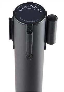 QueuePole.Economy 41.5" Black Stanchion Post With 6.5' Red Retractable Belt -LuxeDisplay Shop rccstred02.ra2 preview