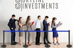 QueuePole.Value 36" Black Stanchion Post With 6.5' Blue Retractable Belt -LuxeDisplay Shop rccvalueb.ra4 preview