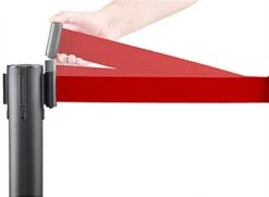QueuePole.Value 36" Black Stanchion Post With 6.5' Red Retractable Belt -LuxeDisplay Shop rccvaluer.ra3 preview