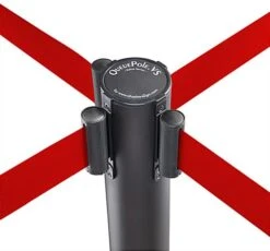 QueuePole.Value 36" Black Stanchion Post With 6.5' Blue Retractable Belt -LuxeDisplay Shop rccvaluer.ra5 preview