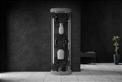 25" Glass Display Case W/ Top Lights, Wheels, Adjustable Shelves, Locking - Silver -LuxeDisplay Shop rd209opsv.ra3 preview