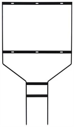 24 X 18 Real Estate Signs With Ground Stake, Thin Frame - Black -LuxeDisplay Shop re1824nr frontviewempty2941 preview