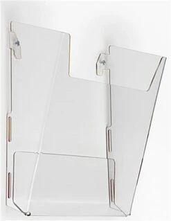 Acrylic Magazine Wall Rack, 8.5"w, Single Pocket - Clear