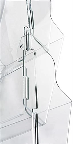 4-Tiered Hanging Acrylic Brochure Holder, 4"w, Steel Hooks - Clear 5 4-Tiered Hanging Acrylic Brochure Holder, 4"w, Steel Hooks - Clear - Image 3