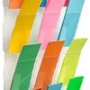 Acrylic Brochure Wall Rack, 4"w, 12 Pockets, Full View - Clear