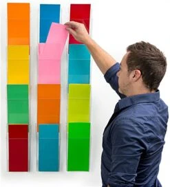 Acrylic Brochure Wall Rack, 4"w, 12 Pockets, Full View - Clear -LuxeDisplay Shop rmbrofl3c scale.ra2 preview