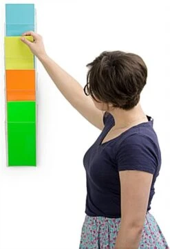 Acrylic Brochure Wall Rack, 4"w, 4 Pockets, Half View - Clear -LuxeDisplay Shop rmbrofl scale.ra2 preview