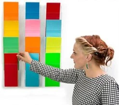 Acrylic Brochure Wall Rack, 4"w, 12 Pockets, Half View - Clear -LuxeDisplay Shop rmbrohf3c scale1.ra3 preview