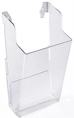 Acrylic Brochure Wall Rack, 4"w, 12 Pockets, Half View - Clear -LuxeDisplay Shop rmbrohf singlepocket preview 2