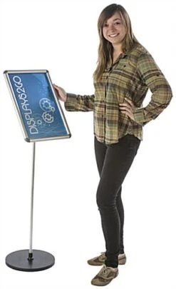 11 X 17 Sign Stand For Floor, Tilting, Snap Open - Silver -LuxeDisplay Shop rp1117sv.ra5 preview