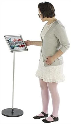 11 X 8.5 Sign Stand For Floor, Snap Open - Silver 13 11 X 8.5 Sign Stand For Floor, Snap Open - Silver -LuxeDisplay Shop rp1185sv.ra5 preview