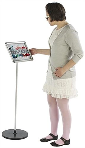 11 X 8.5 Sign Stand For Floor, Snap Open - Silver 8 11 X 8.5 Sign Stand For Floor, Snap Open - Silver - Image 6