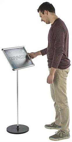 17 X 11 Sign Stand For Floor, Tilting, Snap Open - Silver -LuxeDisplay Shop rp1711sv.ra5 preview