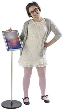 8.5 X 11 Sign Stand For Floor, Tilting, Snap Open - Silver -LuxeDisplay Shop rp8511sv.ra5 preview