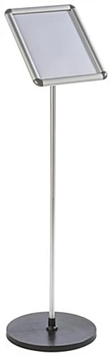 8.5 X 11 Sign Stand For Floor, Tilting, Snap Open - Silver