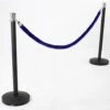 QueuePole Round (2) 39" Black Stanchion Posts W/ Chrome Tops & 6.5' Blue Rope -LuxeDisplay Shop rpsmrtuxbl.rw preview
