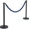 QueuePole Round (2) 39” Black Stanchion Posts W/ 6.5’ Velvet Rope - Blue -LuxeDisplay Shop rpstfbcblu.rw preview